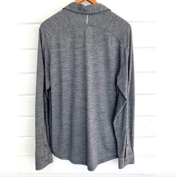 SMARTWOOL Merino Sport 150 Long Sleeve Button Up Shirt in Charcoal Gray - L - Picture 4 of 9